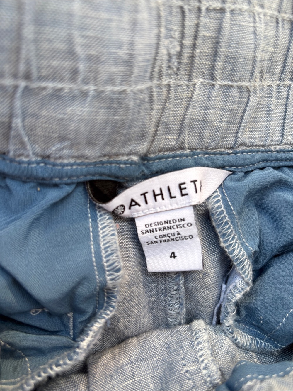 Athleta Light Blue Wide-Leg Linen Blend Pants - Picture 2 of 12